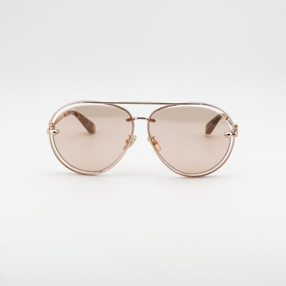 Roberto Cavalli SRC032M 8FCG Sunglasses Gold Aviator Frame, Orange Lenses main image 9